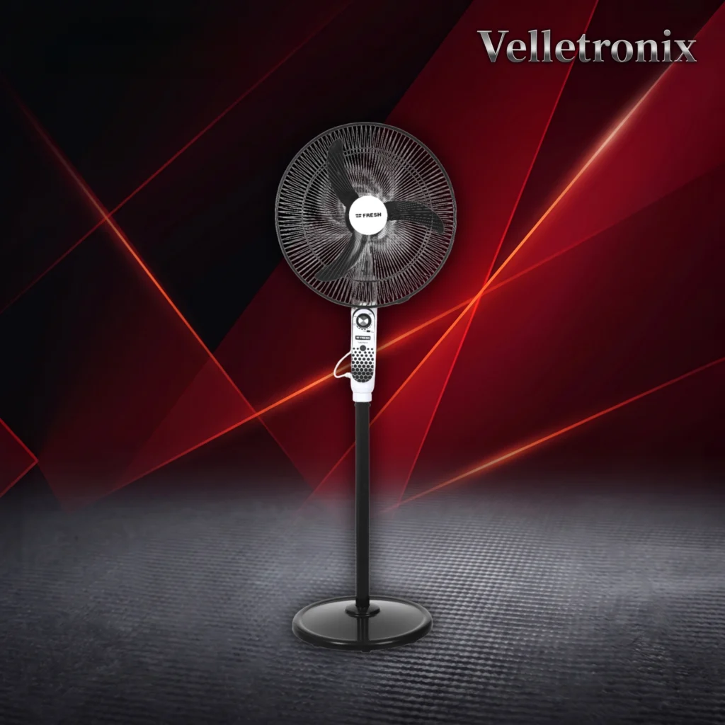 مروحة ستاند VELLETRONIX مع ريموت تحكم لراحة أكبر